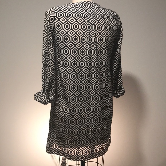 GAP navy/white geometric long sleeve dress ▪️sz XS - Picture 6 of 8